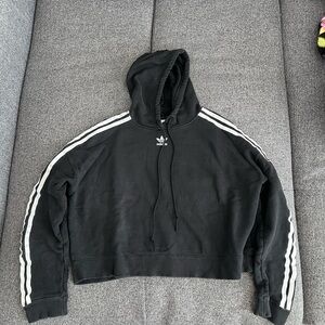 Adidas Charcoal Hoodie with White Logo